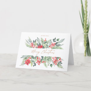Christmas card, watercolours Folded Greeting Card