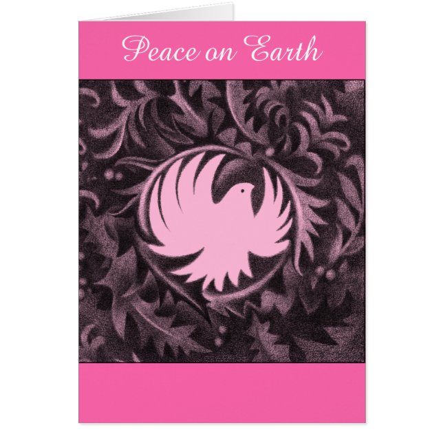 Christmas card William Morris-style peace dove (Front)