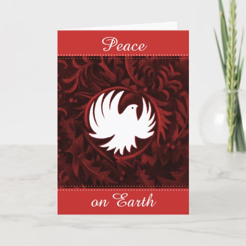 Christmas card William Morris_style peace dove