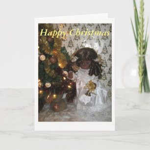 Christmas card with black angel