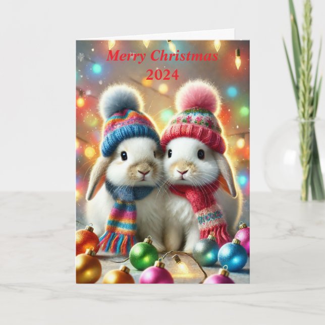 Christmas card with bunnies (Front)