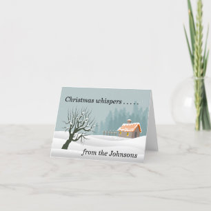 Christmas Card with cabin in the snow