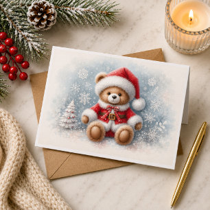 Christmas card with Christmas bear image