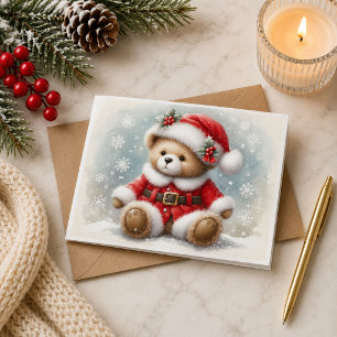Christmas card with Christmas bear image