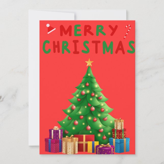 Christmas card with Christmas tree Customizable (Front)