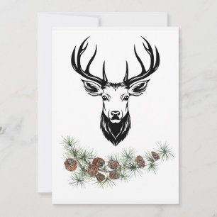 "Christmas card with deer - winter magic"