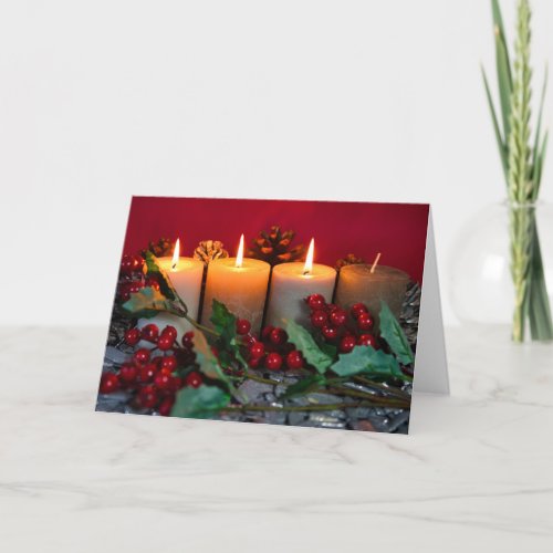 Christmas Card With Four Candles 