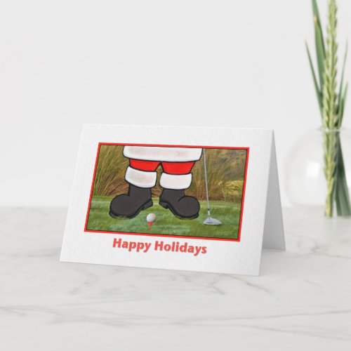 Christmas Card with Golfing Santa