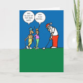 Christmas card with golfing Santa illustration | Zazzle