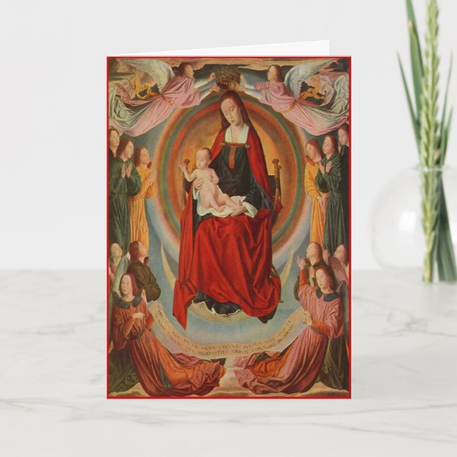 Christmas Card with Madonna & Child - Customizable (Front)