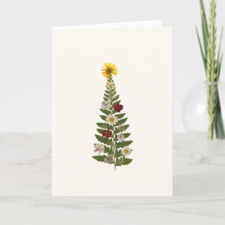 Christmas Card with Pressed Flower Tree