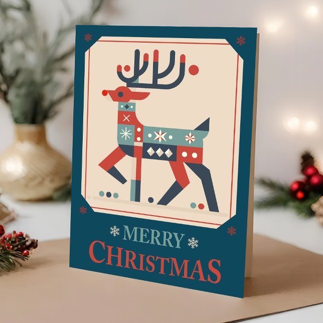 Christmas Card with Reindeer Illustration Design (Creator Uploaded)