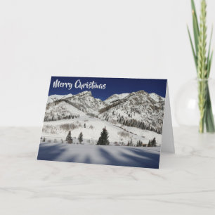 Christmas Card with Snowy Mountain Winterland