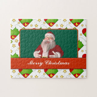 Christmas card with stockings and stars jigsaw puzzle