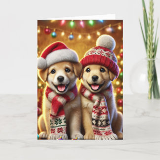 Christmas card with two dogs