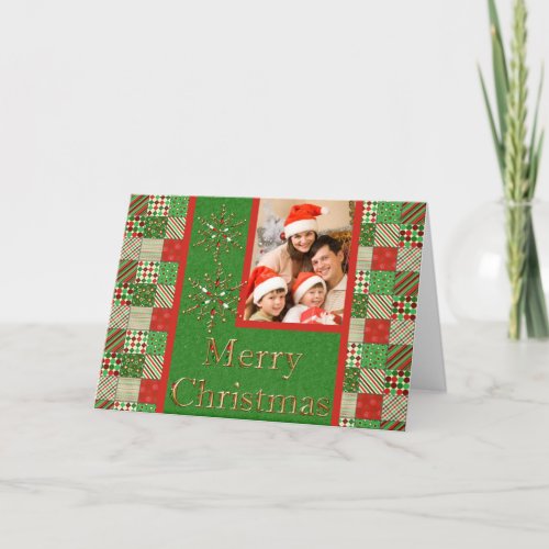 Christmas Card with Two Family Photo Inserts