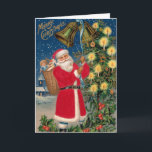 Christmas Card with Vintage Santa<br><div class="desc">Wishing you a Merry Christmas This was a real theme back in the early 1900's. Beautiful Christmas cards for everyone. Unique Christmas cards.</div>