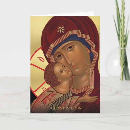 Christmas Card with Virgin Mary