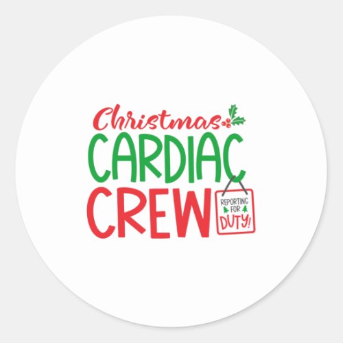 Christmas Cardiac crew cardiology dept Classic Round Sticker