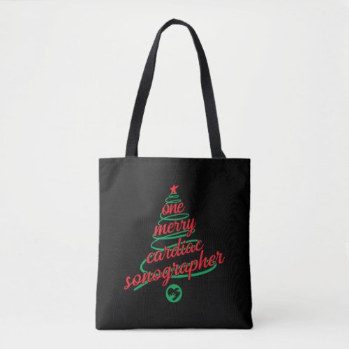 Christmas cardiac sonographer design   tote bag