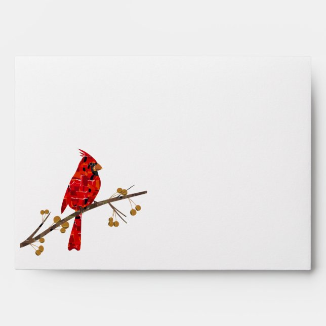 Christmas Cardinal bird collage Envelope (Front)
