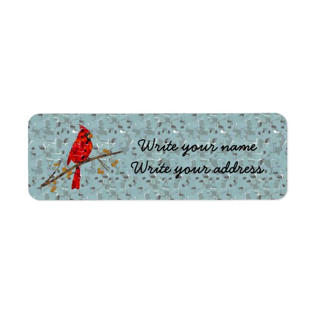 Christmas Cardinal bird collage Label (Front)
