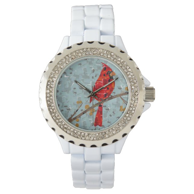 Christmas Cardinal bird collage Watch (Front)