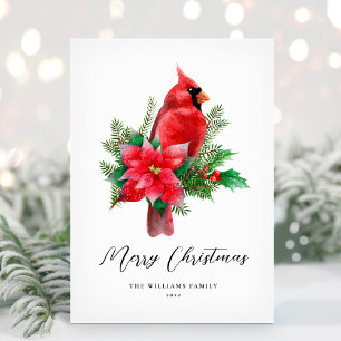 Christmas Cardinal Bird Non-Photo Holiday Card