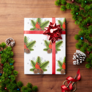 Christmas Cardinal Bird Wrapping Paper