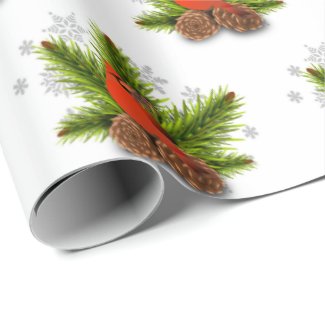 Christmas Cardinal Bird Wrapping Paper