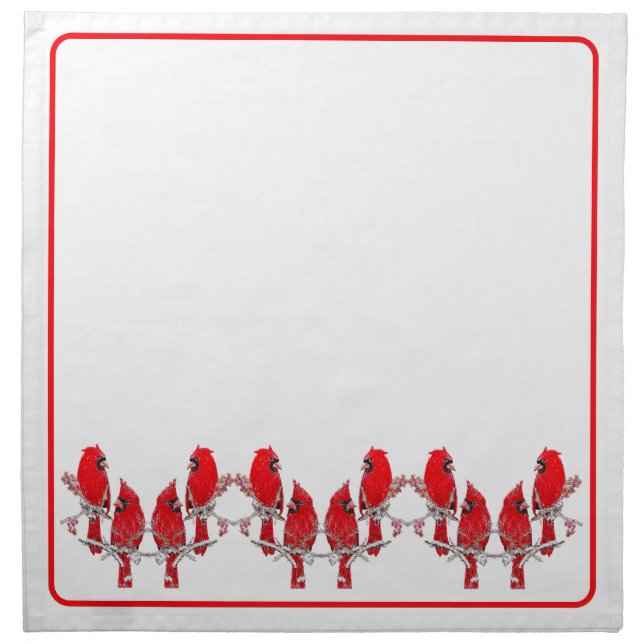 Christmas Cardinal Cloth Napkin (Front)