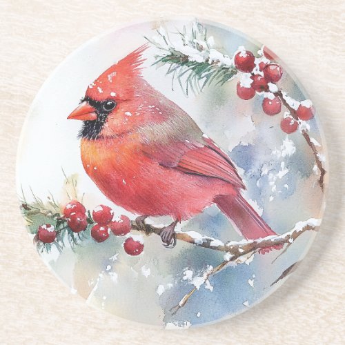 Christmas Cardinal Coaster