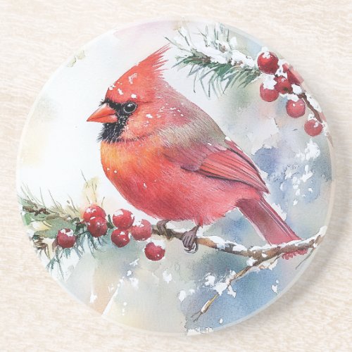 Christmas Cardinal Coaster