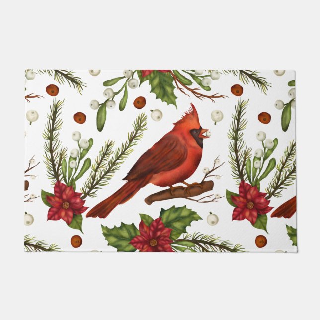 Christmas Cardinal Doormat (Front)