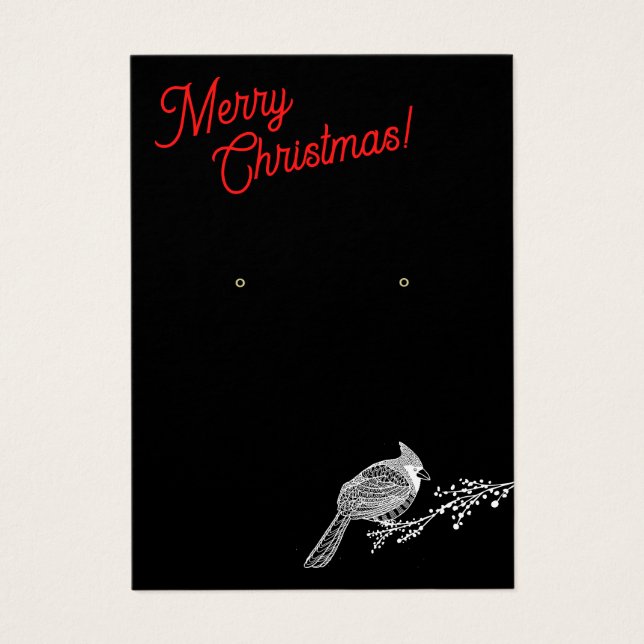 Christmas  Cardinal Earring Display (Front)