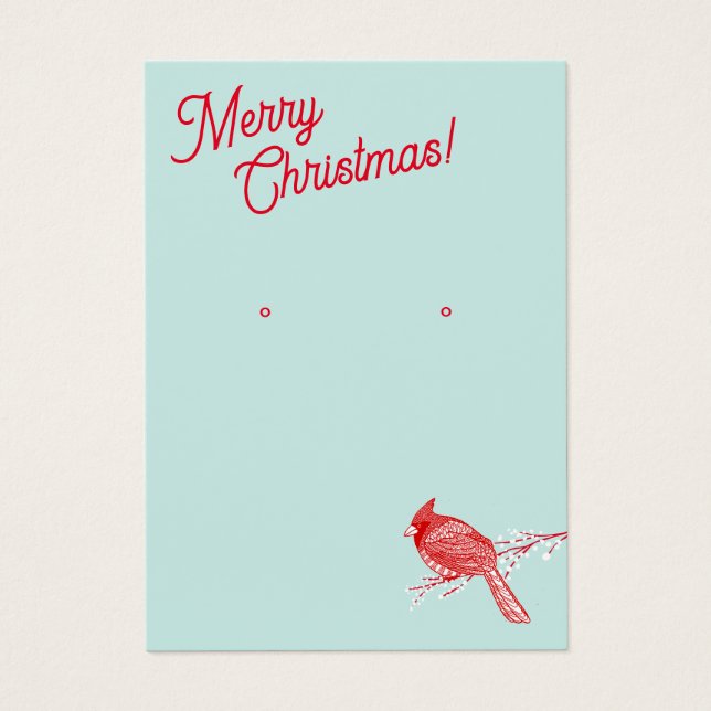 Christmas  Cardinal Earring Jewelry Display (Front)