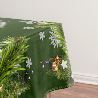 Christmas Cardinal Holiday Greenery 52x70 