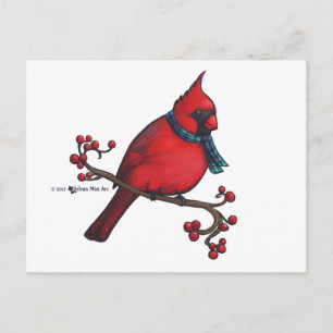 Christmas Cardinal Holiday Postcard
