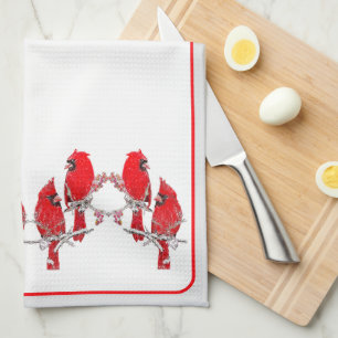 Christmas Cardinal  Kitchen Towel