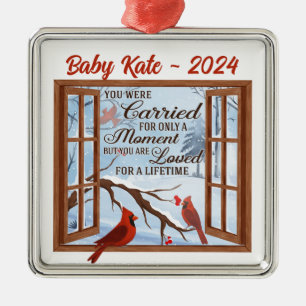 Christmas Cardinal Loss of Baby Infant Miscarriage Metal Ornament