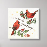 Christmas Cardinal Lovebirds