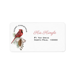 Christmas Cardinal, Merry Chrismas Label
