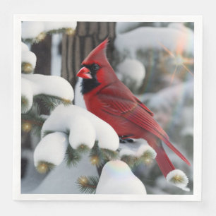 Christmas Cardinal Paper Dinner Napkins