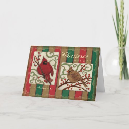 Christmas Cardinal Personalized Holiday Card