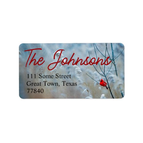 Christmas Cardinal Return Address Labels