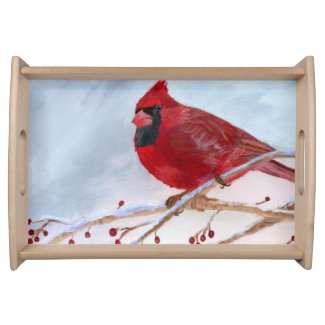 Christmas Cardinal Serving Tray