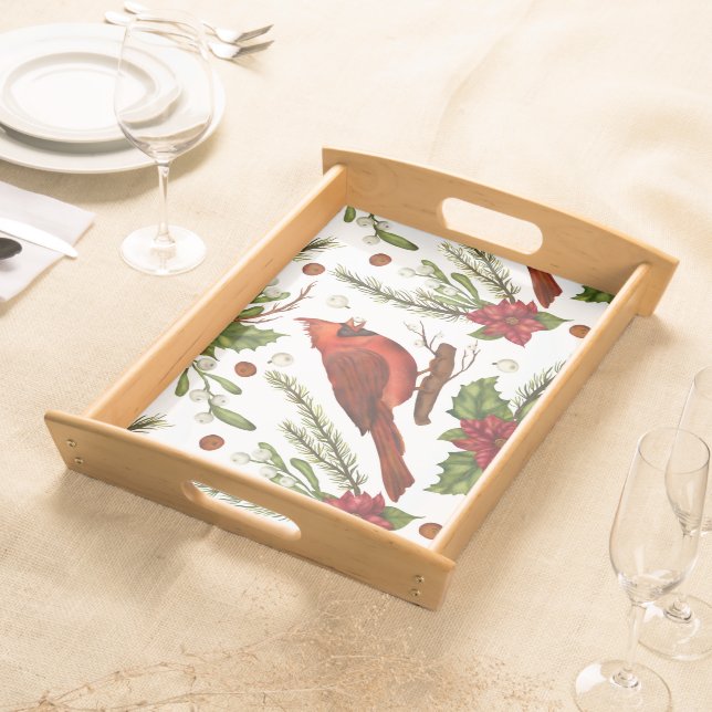 Christmas Cardinal Serving Tray (Front)