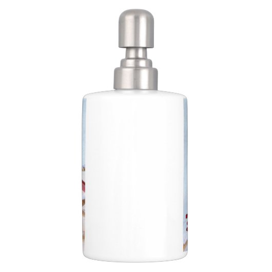 Christmas Cardinal Soap Dispenser & Toothbrush Holder (Back)