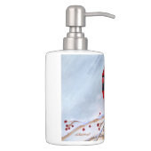 Christmas Cardinal Soap Dispenser & Toothbrush Holder (Right)