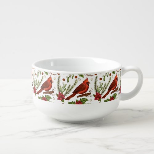 Christmas Cardinal Soup Mug